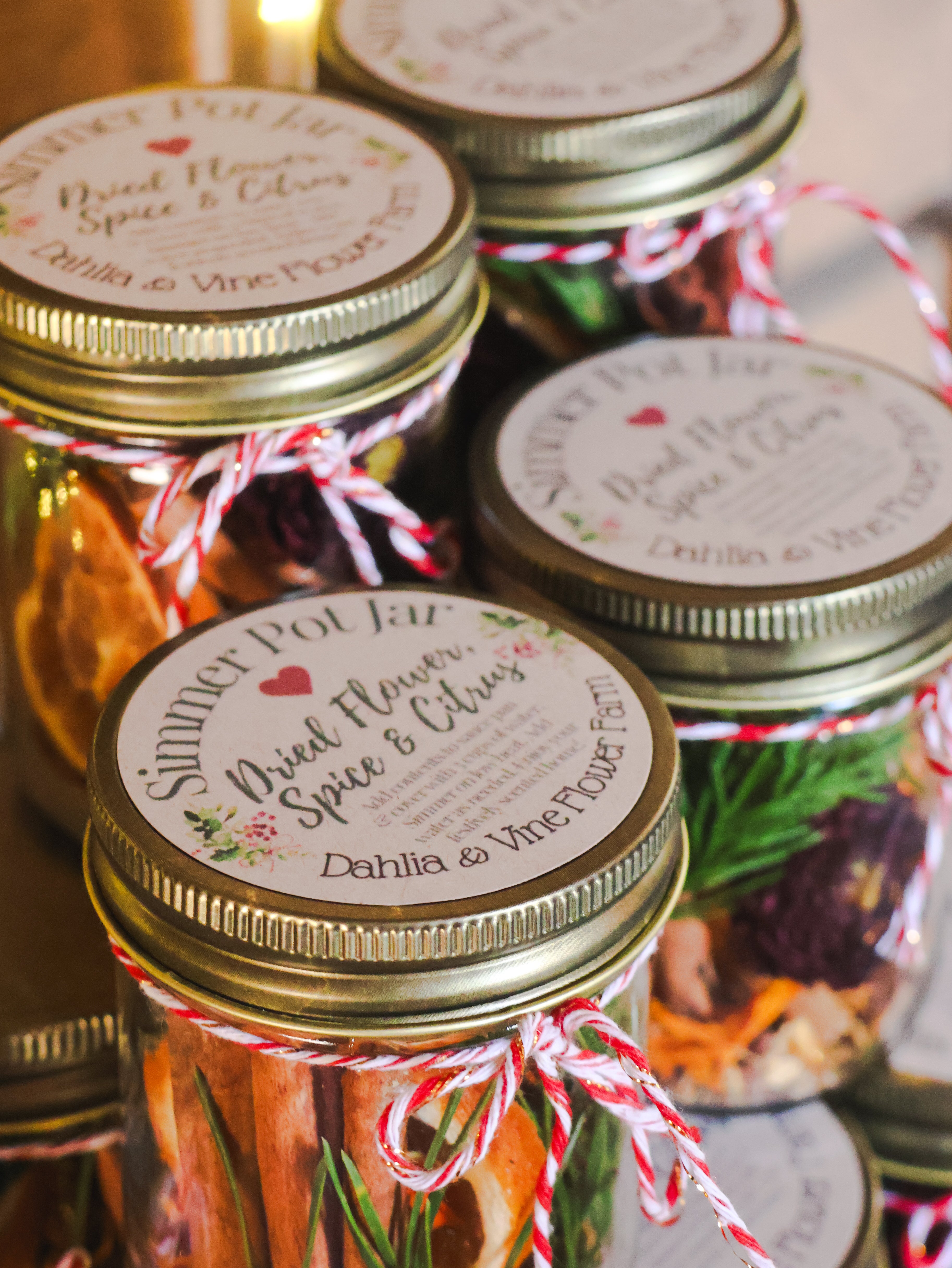 Simmer Pot Jar - Dried Flower, Spice & Citrus | Dahlia & Vine