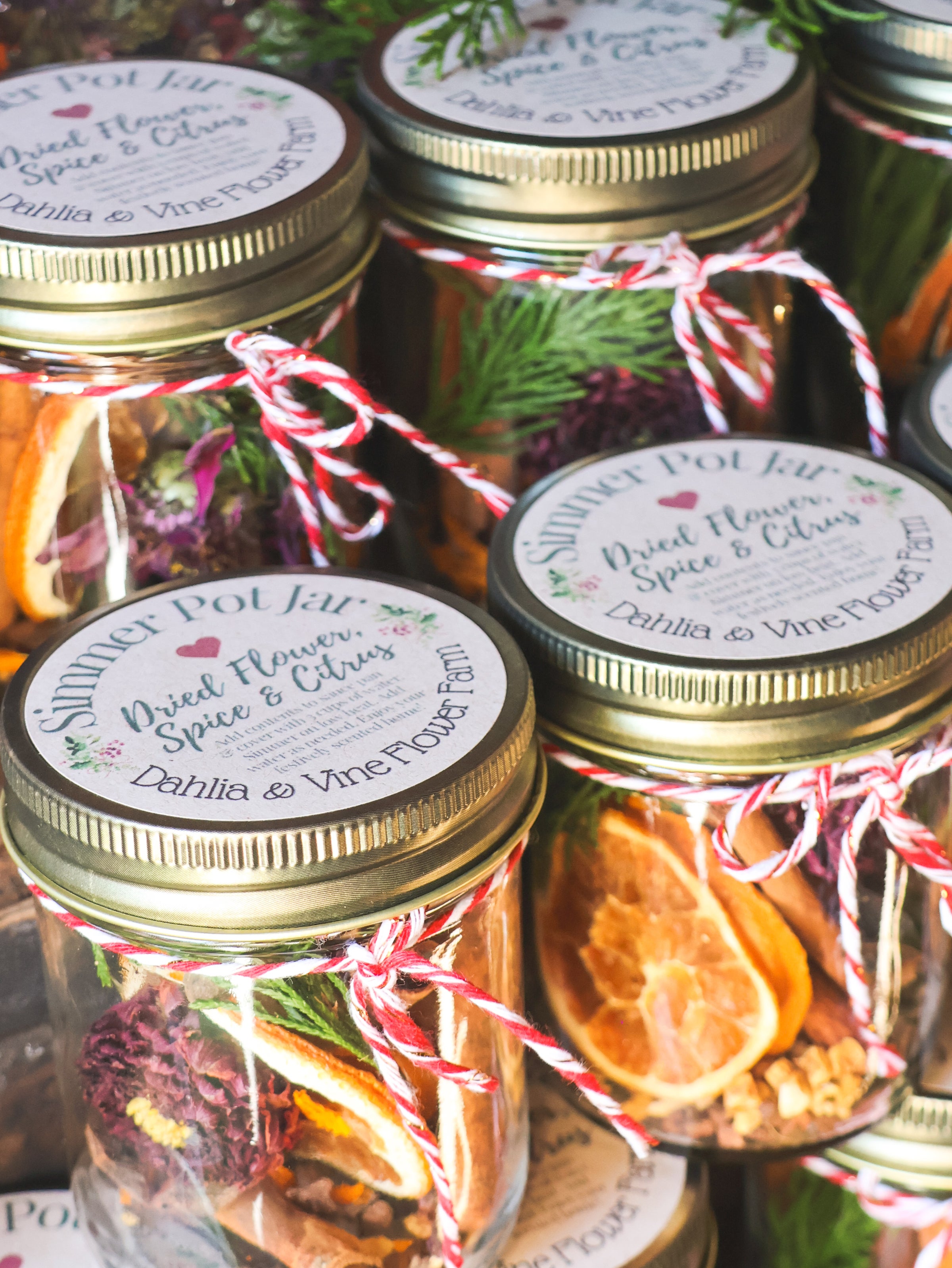 Simmer Pot Jar - Dried Flower, Spice & Citrus | Dahlia & Vine
